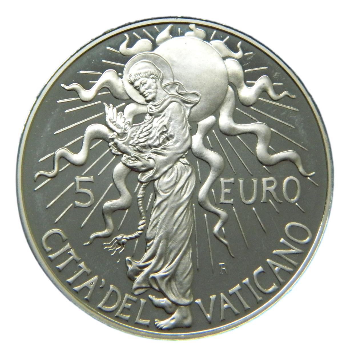 2007 - VATICANO - 5 EURO - BENEDICTI XVI - PLATA