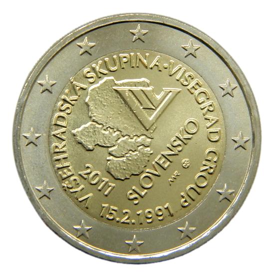 2011 - ESLOVAQUIA - 2 EURO - 20 ANIV COOPERACIÓN VISEGRAD