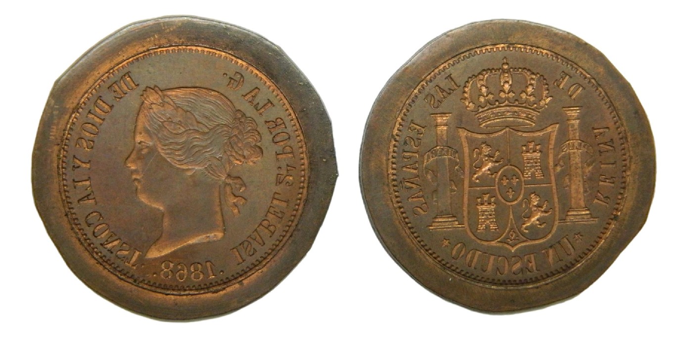PRUEBAS - ISABEL II 1833-1868 - 1 ESCUDO - MADRID - S9/312