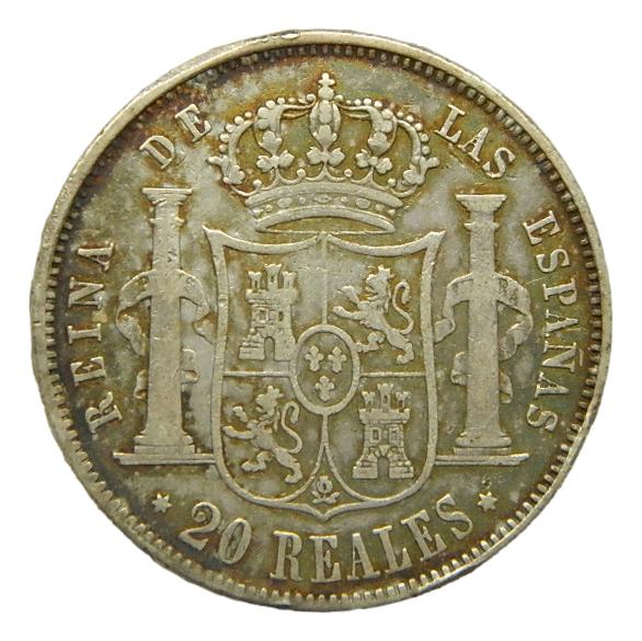 1850 - ISABEL II - 20 REALES - MADRID - MBC