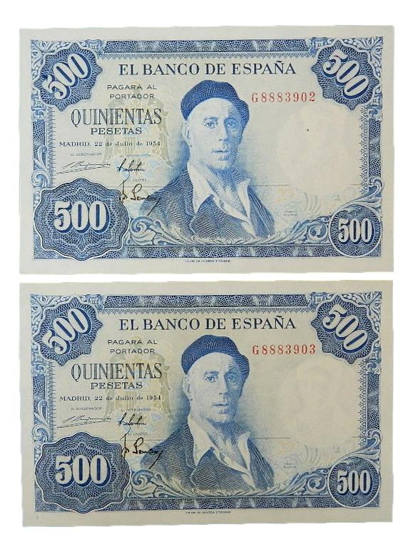 1954 - ESPAÑA - 500 PESETAS - PAREJA - IGNACIO ZULOAGA - SC-