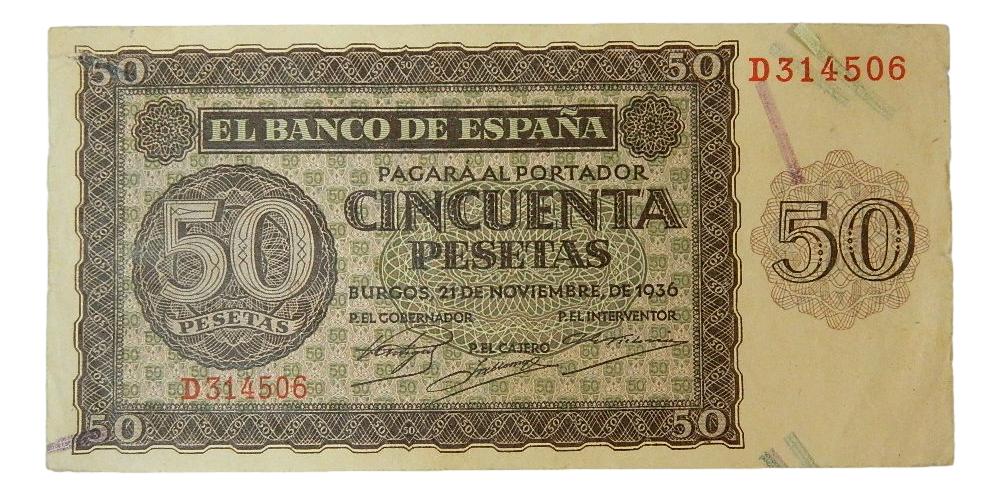 1936 - ESPAÑA - 50 PESETAS - BURGOS 