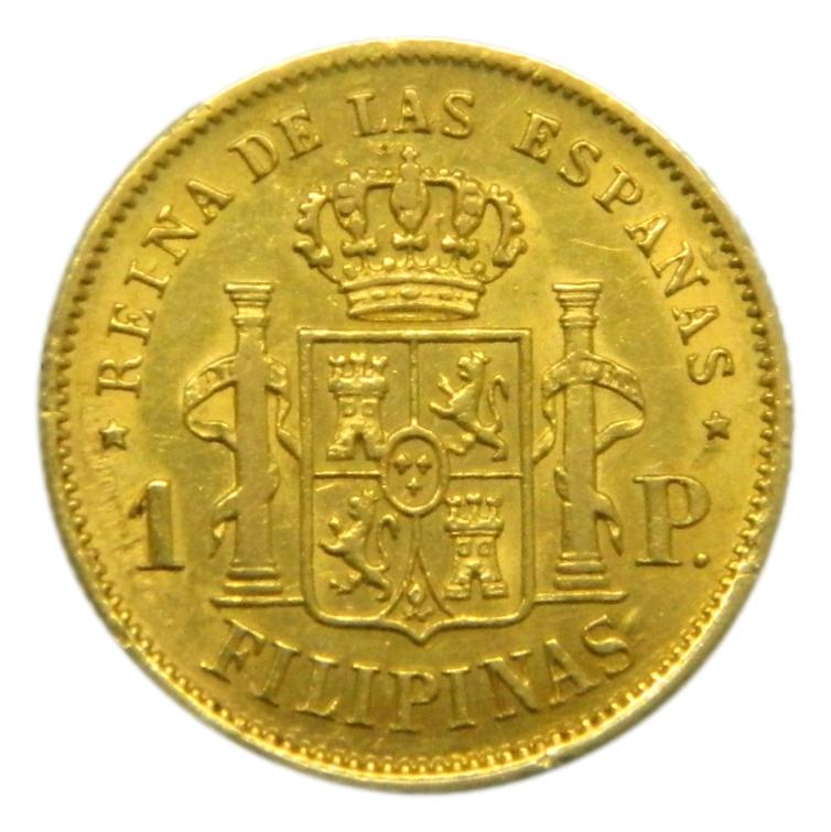 1868 - ISABEL II - 1 PESO - MANILA - ORO