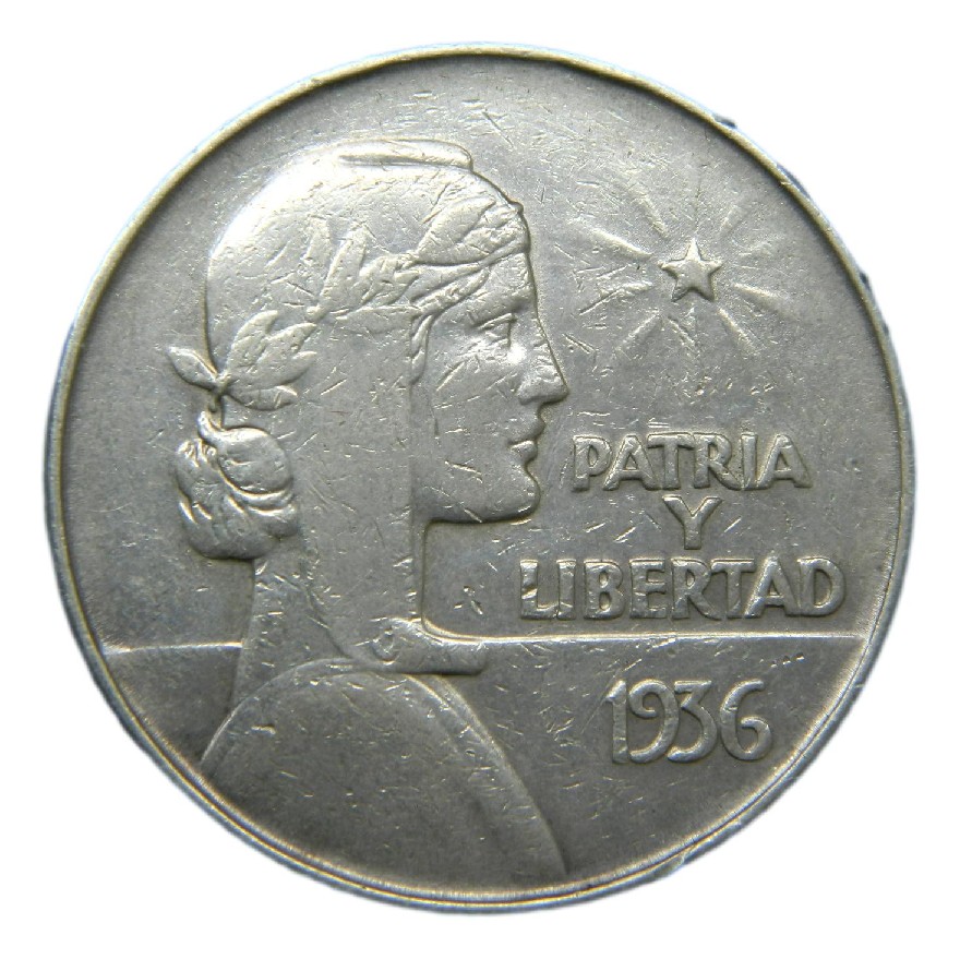 1936 - CUBA - 1 PESO - PATRIA Y LIBERTAD - PLATA