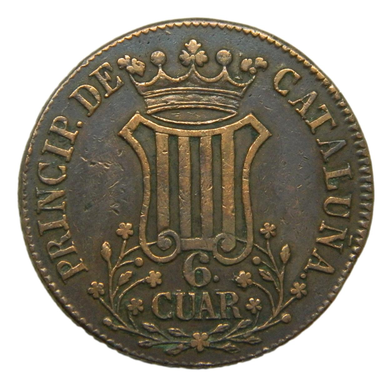 1838 - ISABEL II - 6 CUARTOS - CATALUNYA