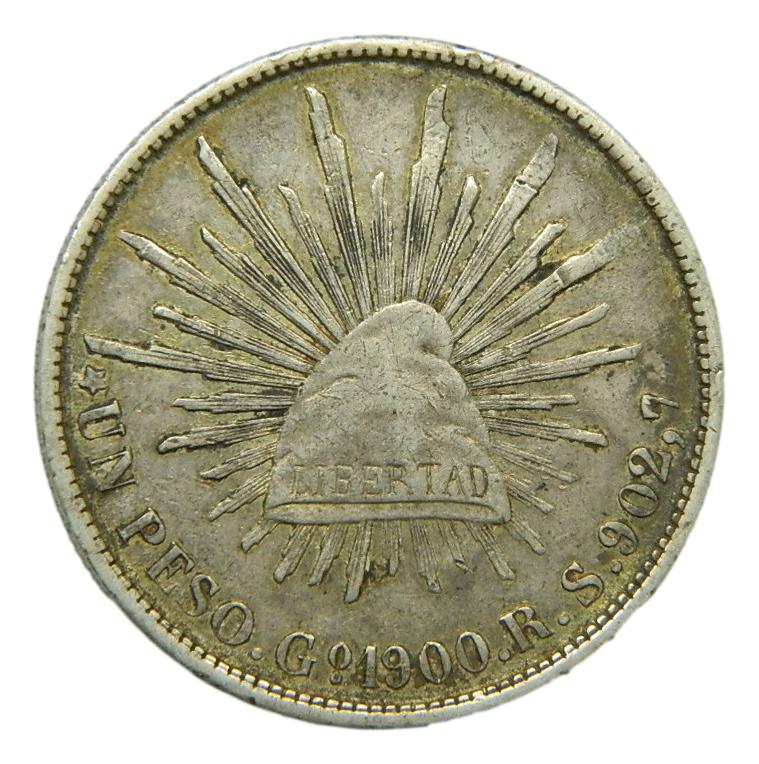 1900 RS - MEXICO - 1 PESO - GUANAJUATO - PLATA