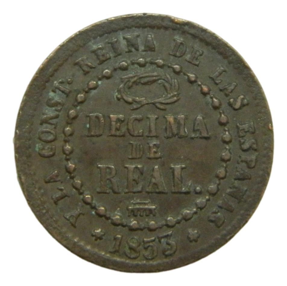 1853 - ISABEL II - DECIMA DE REAL - SEGOVIA