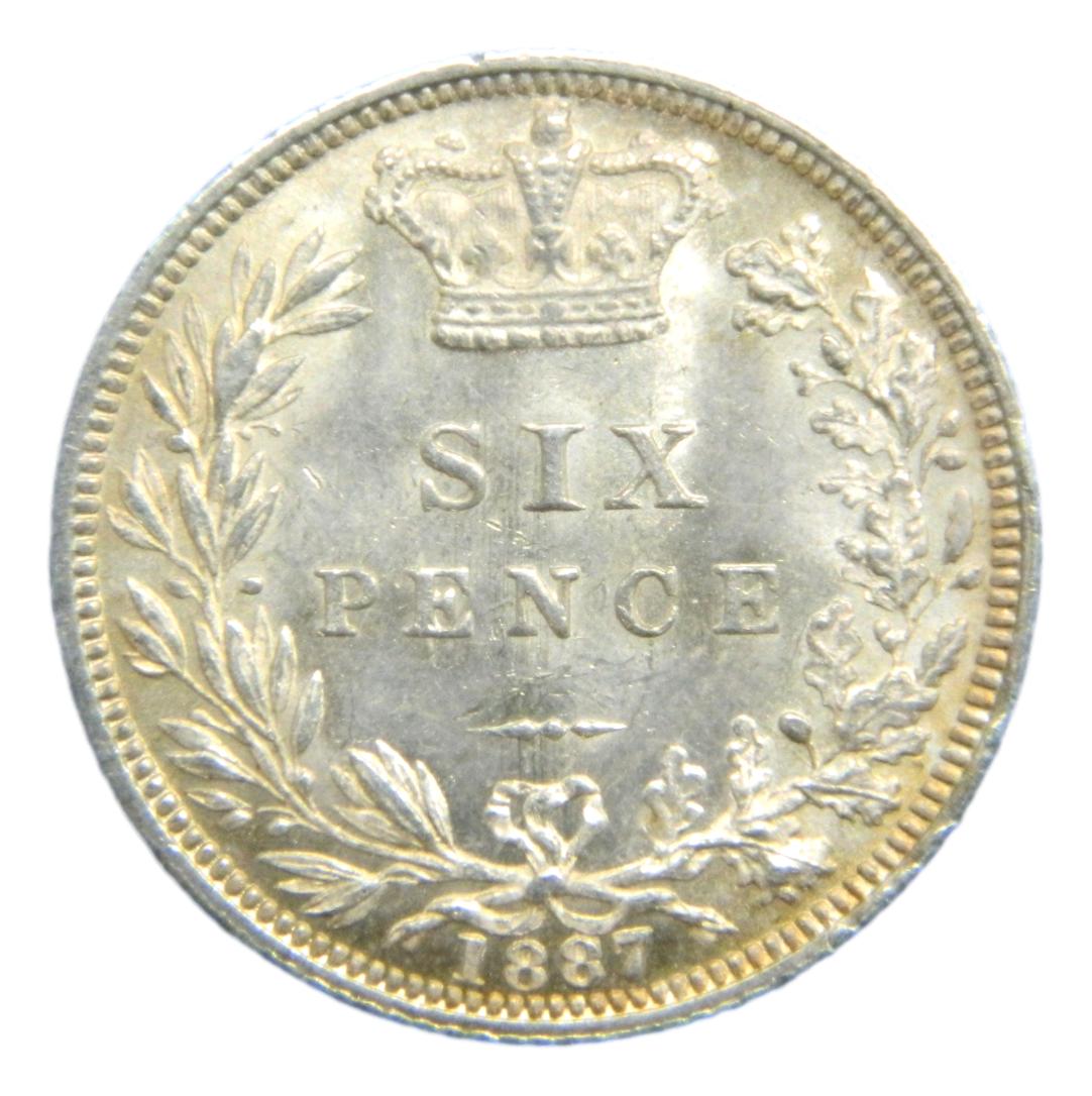 1887 - GRAN BRETAÑA - 6 PENCE - PLATA - S9/645