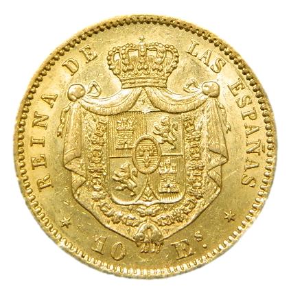 1865 - ISABEL II - 10 ESCUDOS - MADRID - ORO