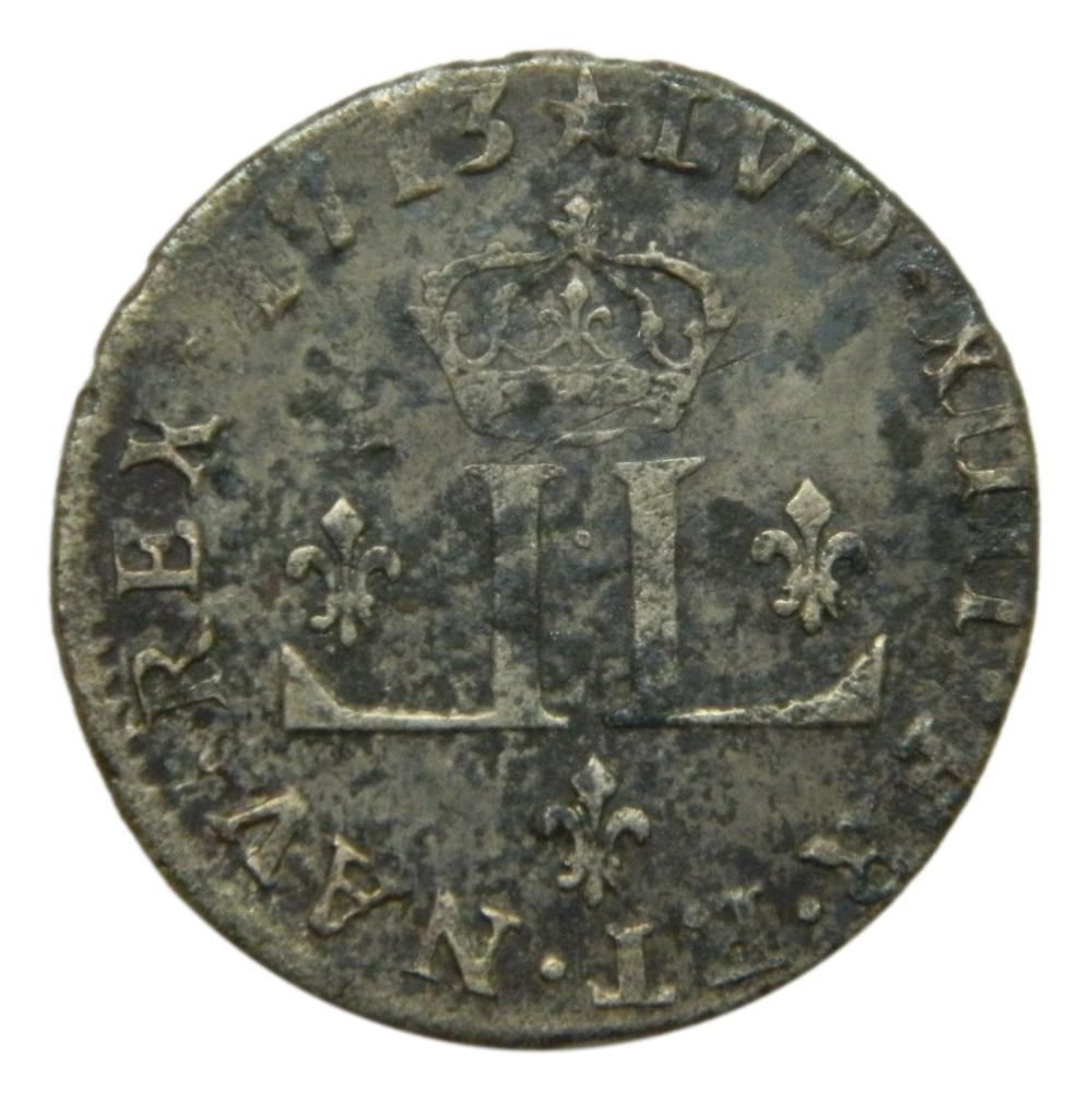 1713 D - FRANCIA - 30 DENIERS - LOUIS XIV - AMERICAN COLONIAL - BILLON - S9/430
