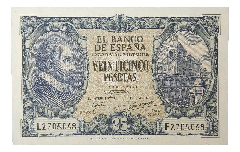 1940 - ESPAÑA - 25 PESETAS - JUAN HERRERA  - BILLETE -  EBC