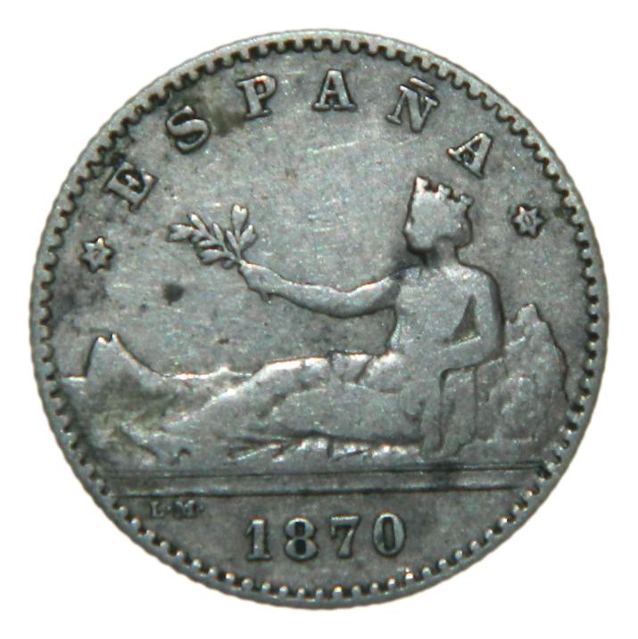 1870 *7-0 - GOBIERNO PROVISIONAL - 50 CENTIMOS - SNM