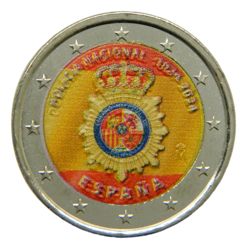 2024 - ESPAÑA - 2 EUROS - POLICIA NACIONAL - COLOR