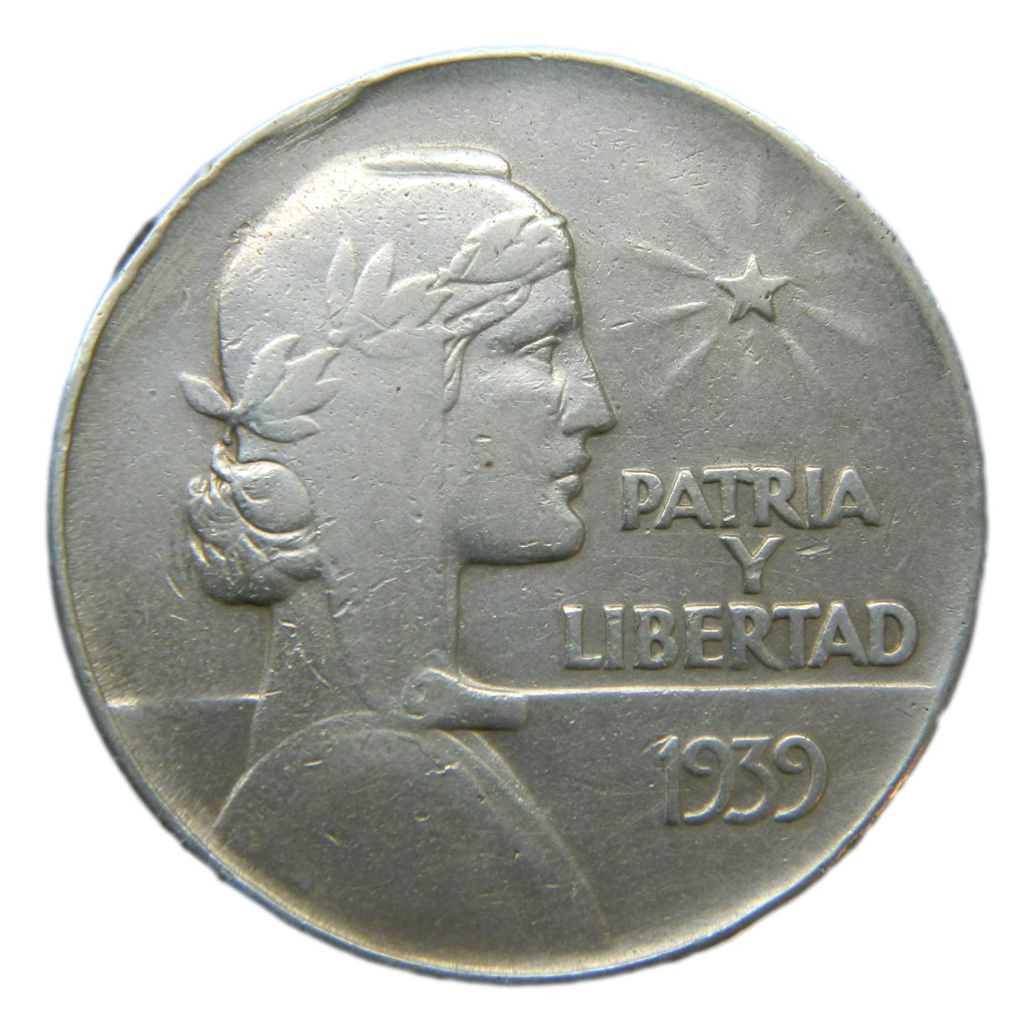 1939 - CUBA - 1 PESO - PATRIA Y LIBERTAD - PLATA