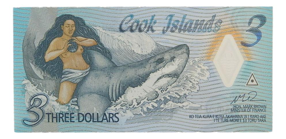 COOK ISLANDS - BILLETE - 3 DOLLARS - PICK 11 - SC