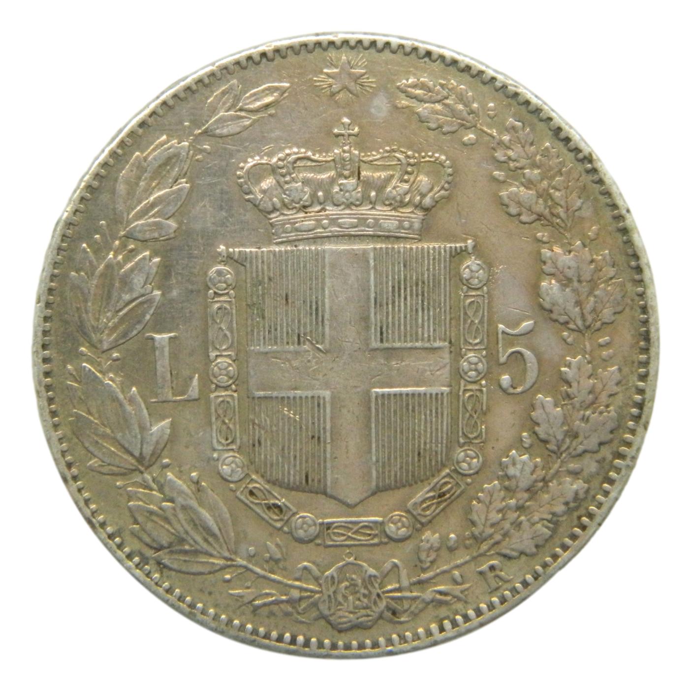 1879 R - ITALIA - 5 LIRAS - UMBERTO I - S9/758