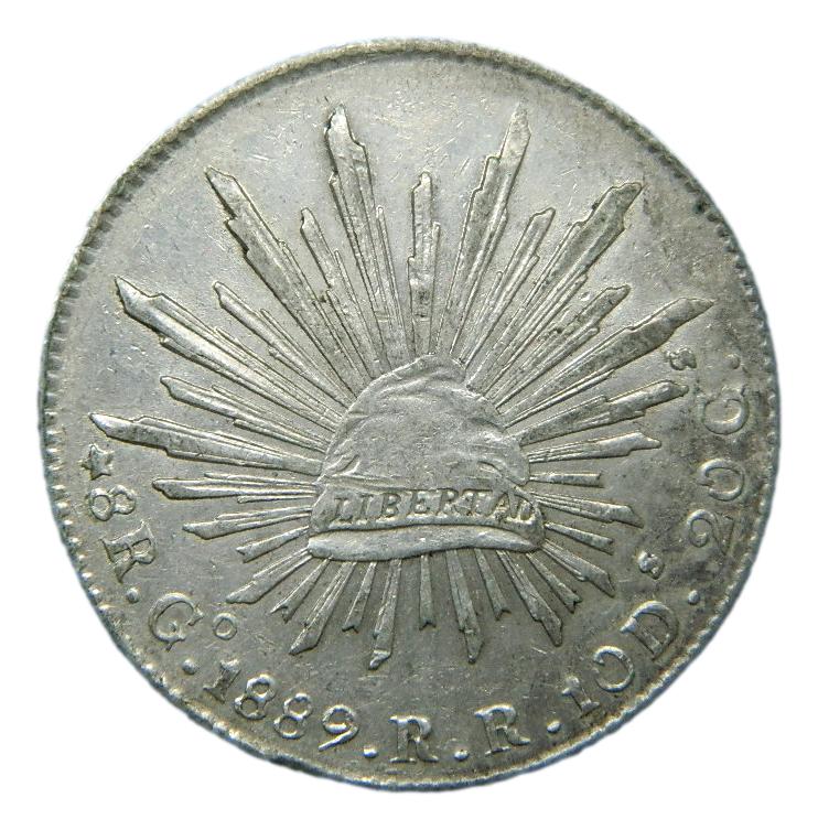 1889 RR - MEXICO - 8 REALES - GUANAJUATO - PLATA