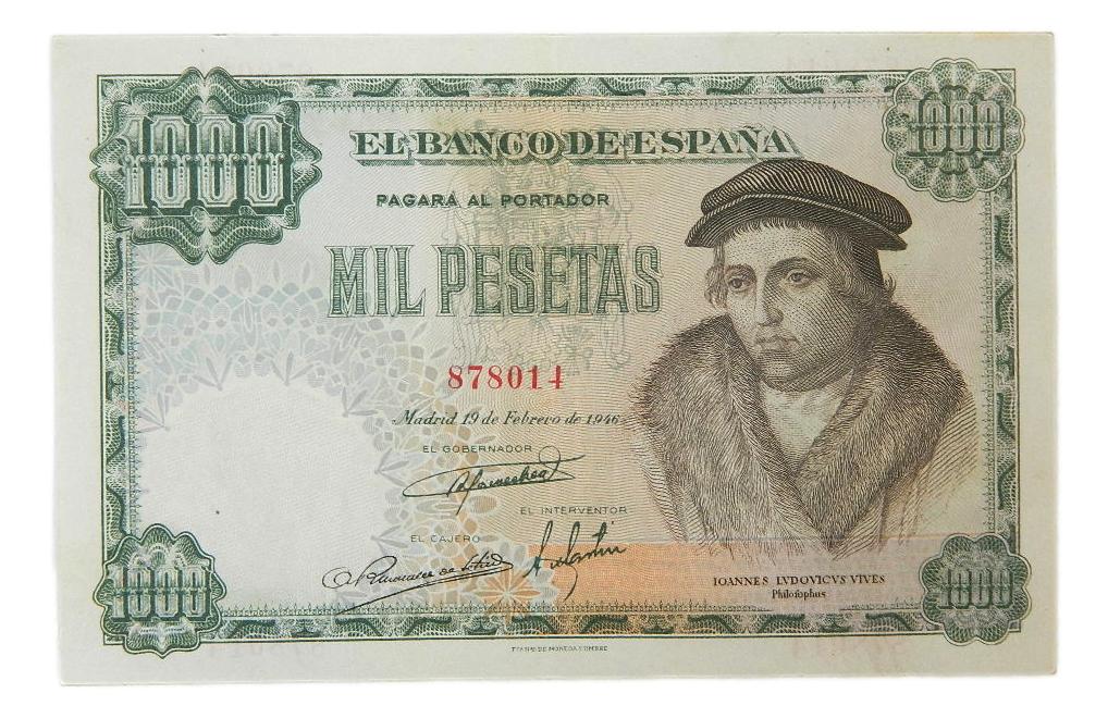 1946 - ESPAÑA - 1000 PESETAS - BILLETE - VIVES - MBC+
