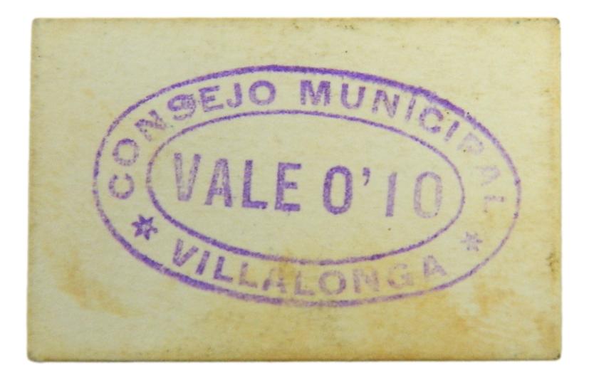 VILLALONGA - BILLETE - 0,10 PESETAS - AGB 1604 A - SC