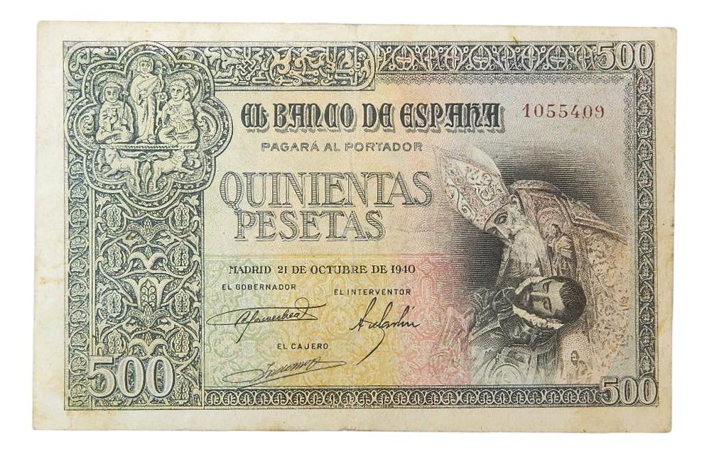 1940 - ESPAÑA - BILLETE - 500 PESETAS - CONDE ORGAZ - BC