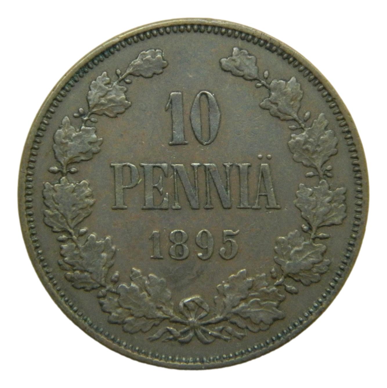 1895 - FINLANDIA - 10 PENNIA - NICHOLAS II - EBC - S9/606