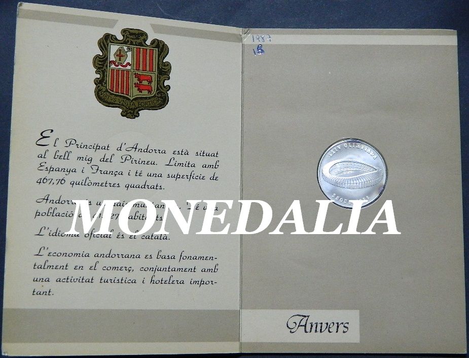 1988 - ANDORRA - 20 DINERS - XXIV OLIMPIADA SEOUL - PLATA - ARGENT