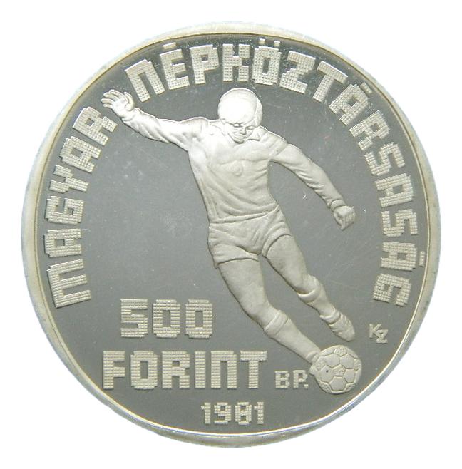 1981-1982 - HUNGRIA - 500 FORINT - PLATA - FUTBOL