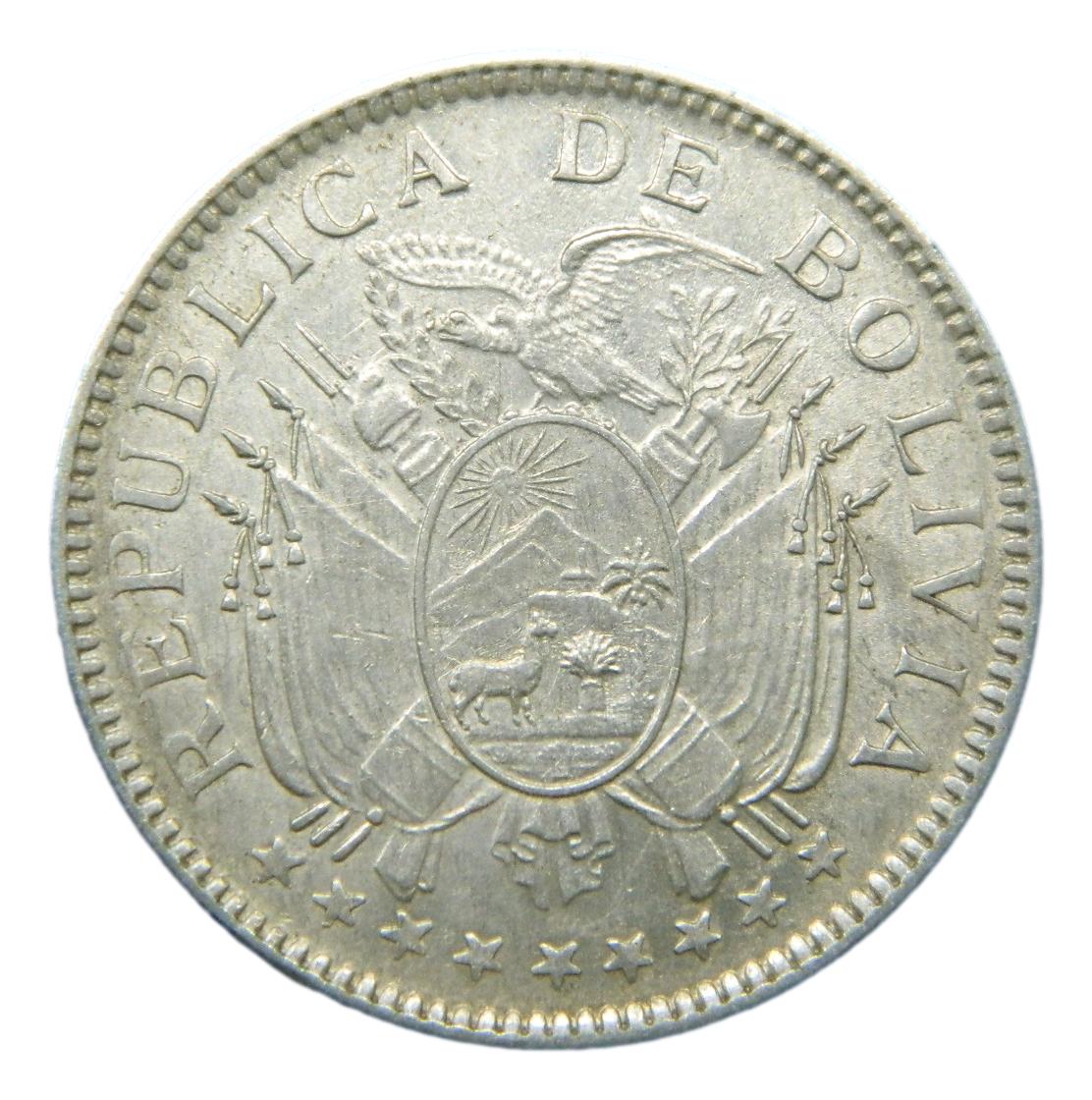 1909 H - BOLIVIA - 50 CENTAVOS - 1/2 BOLIVIANO