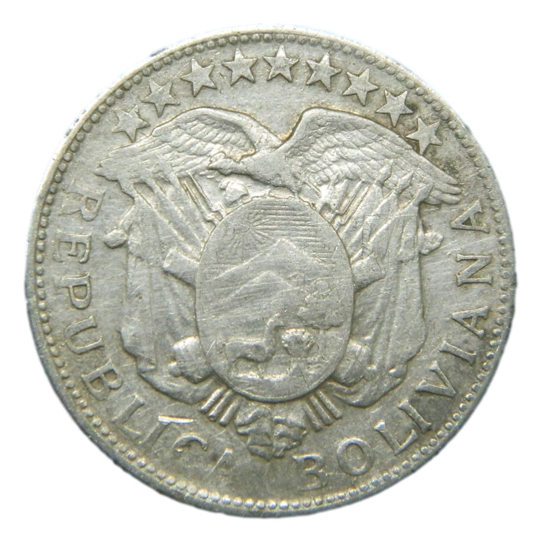 1904 MM - BOLIVIA - 50 CENTAVOS - 1/2 BOLIVIANO - POTOSI