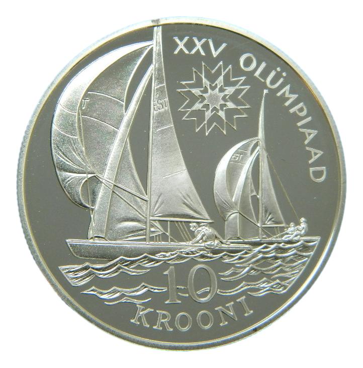 1992 - ESTONIA - 10 KROONI - OLIMPIADAS - PLATA