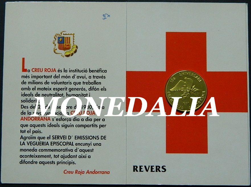 1991 - ANDORRA - 25 DINERS - CREU ROJA - RED CROSS - PLATA - ARGENT