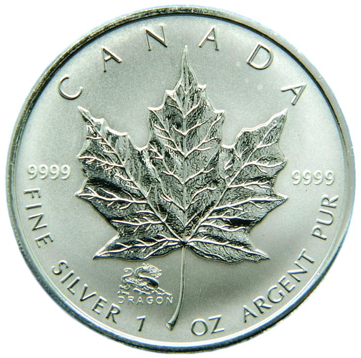 2000 - CANADA - ONZA PLATA - 5 DOLLAR - PRIVY - DRAGON