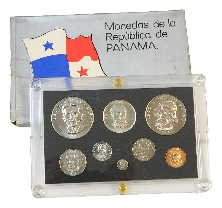 1975 - PANAMA - SET 8 MONEDAS - BALBOA 