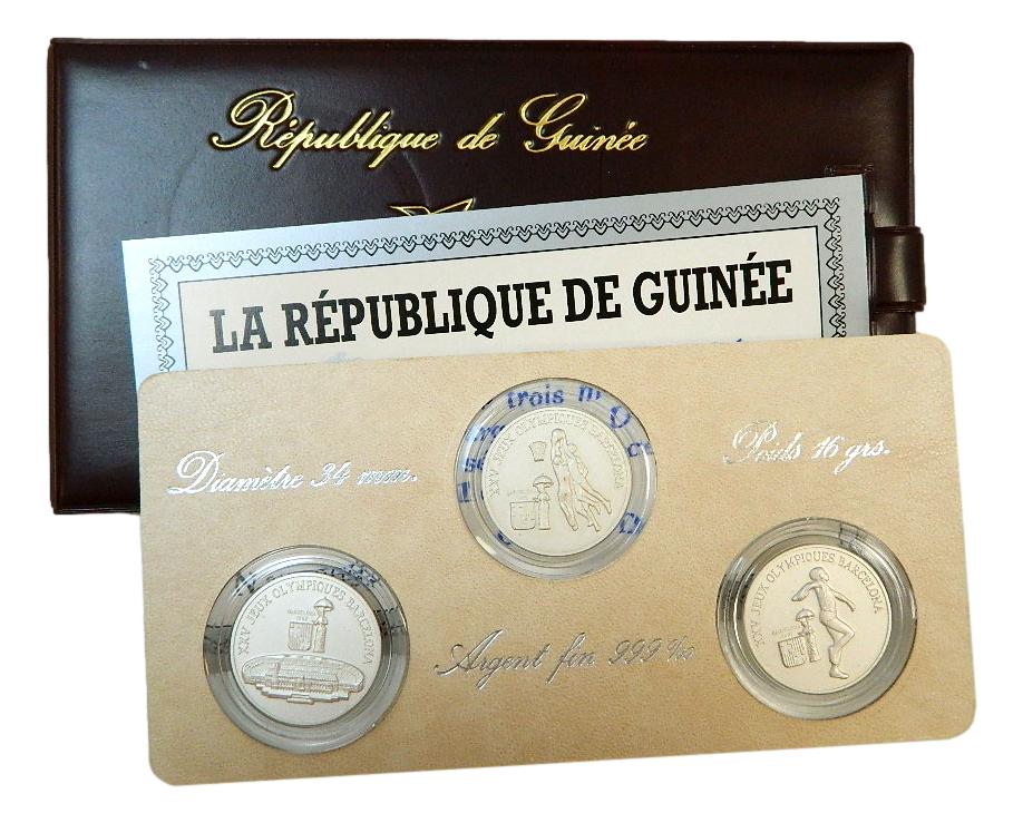 1988 - GUINEA - 10 FRANCS - SET 3 MONEDAS