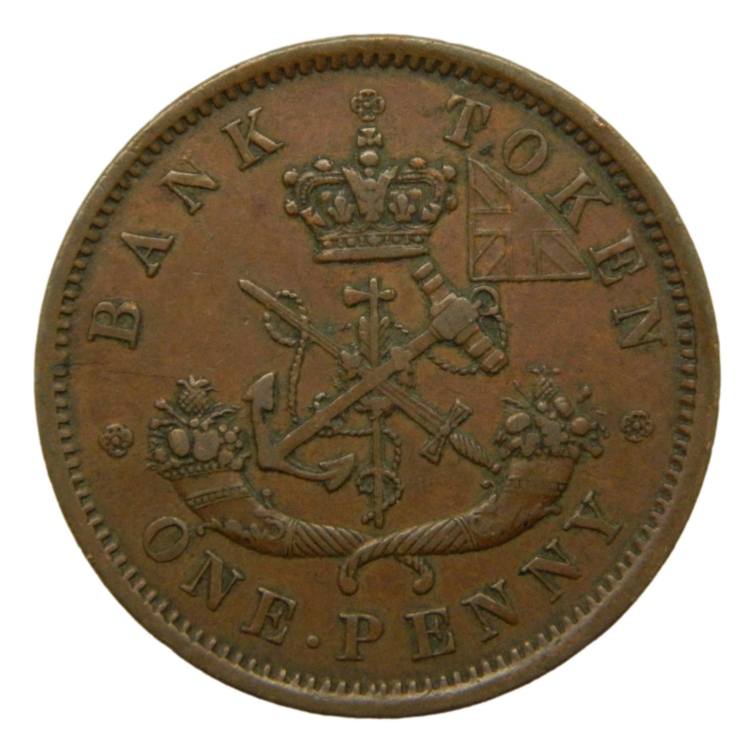 1854 - CANADÁ - 1 PENNY TOKEN - BANK OF UPPER - S6