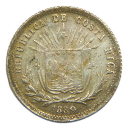 1889 - COSTA RICA - 5 CENTAVOS - PLATA