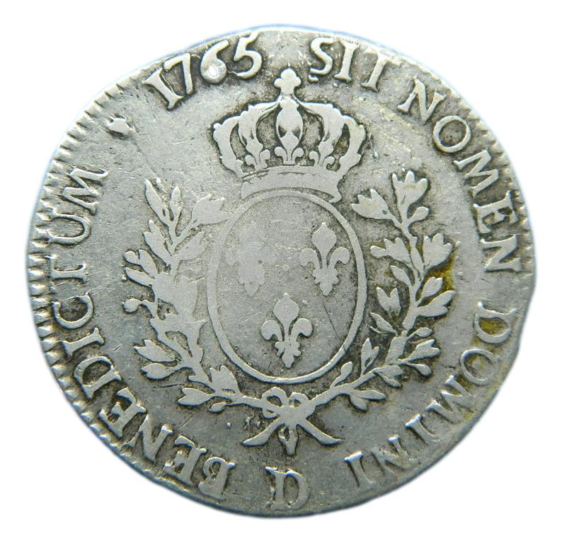 1765 D - FRANCIA - ECU - LYON - LUDOVICUS XV
