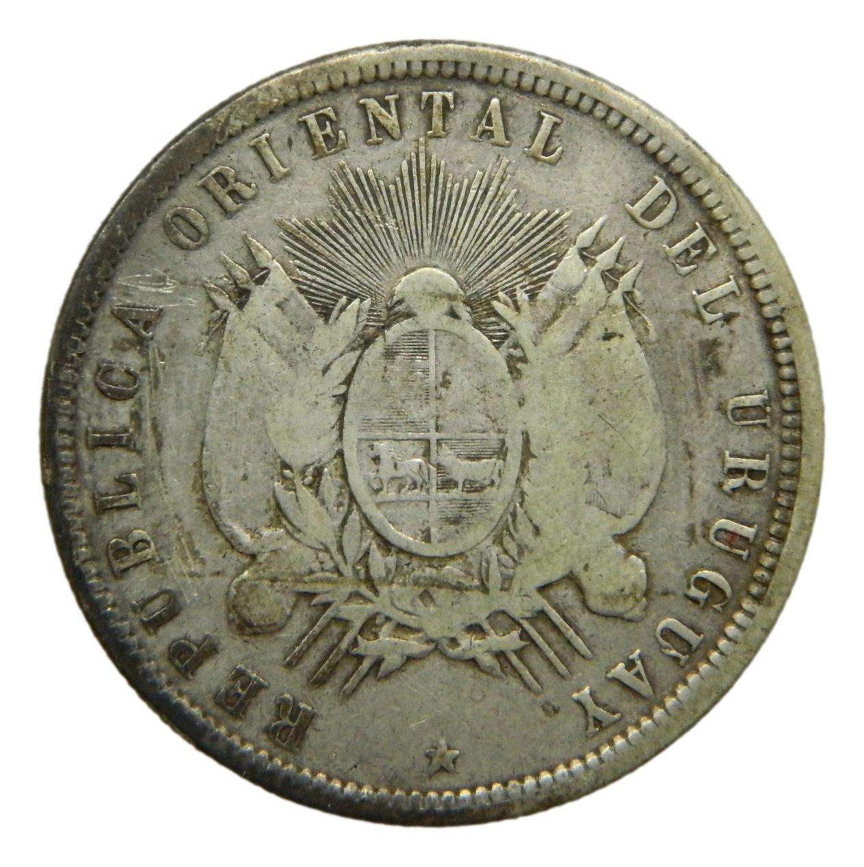 1877 A - URUGUAY - 50 CENTESIMOS - PLATA 