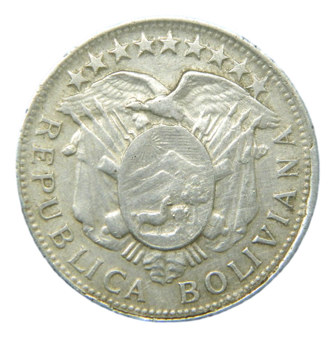 1901 MM - BOLIVIA - 50 CENTAVOS - 1/2 BOLIVIANO