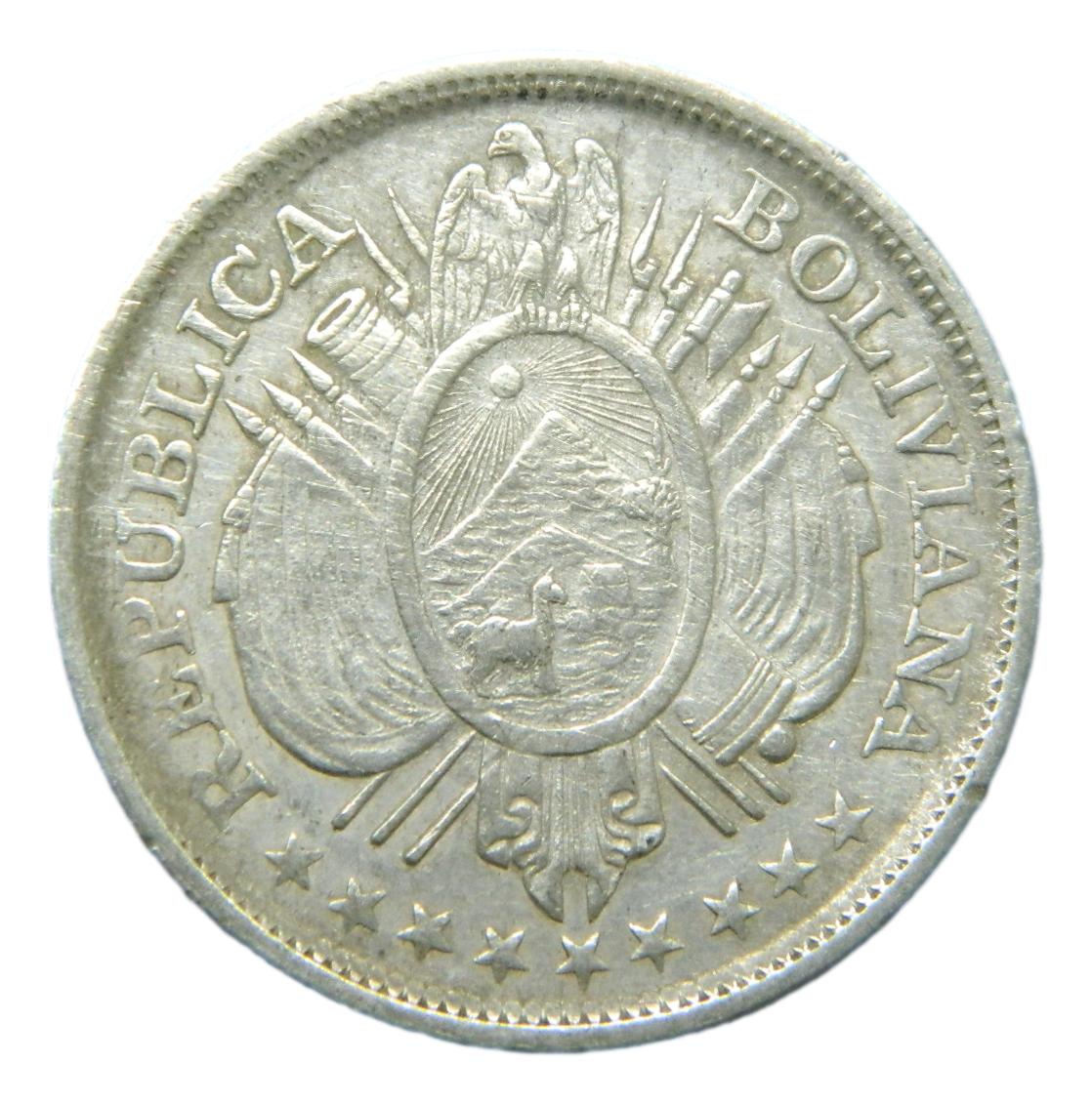 1892 CB - BOLIVIA - 50 CENTAVOS - POTOSI