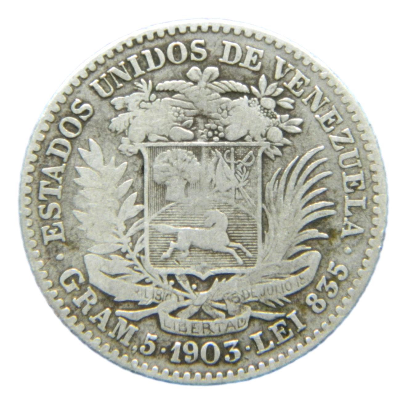 1903 - VENEZUELA - BOLIVAR - PLATA - S6