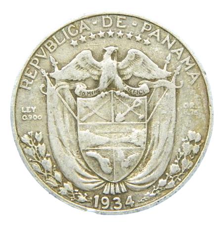 1934 - PANAMA - 1/4 BALBOA - PLATA 