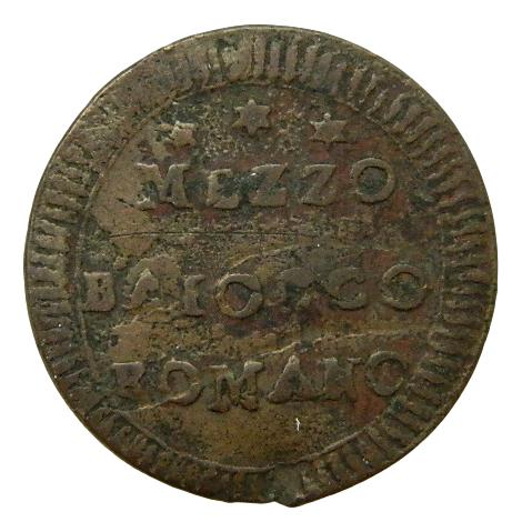 1797 - PAPAL STATES - 1/2 BAIOCCO - MEZZO