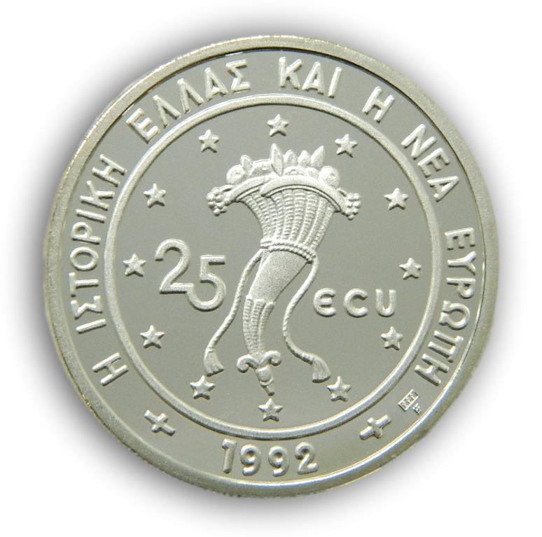 1992 - GRECIA - 25 ECU - PEGASUS - PLATA FINA - SILVER PROOF