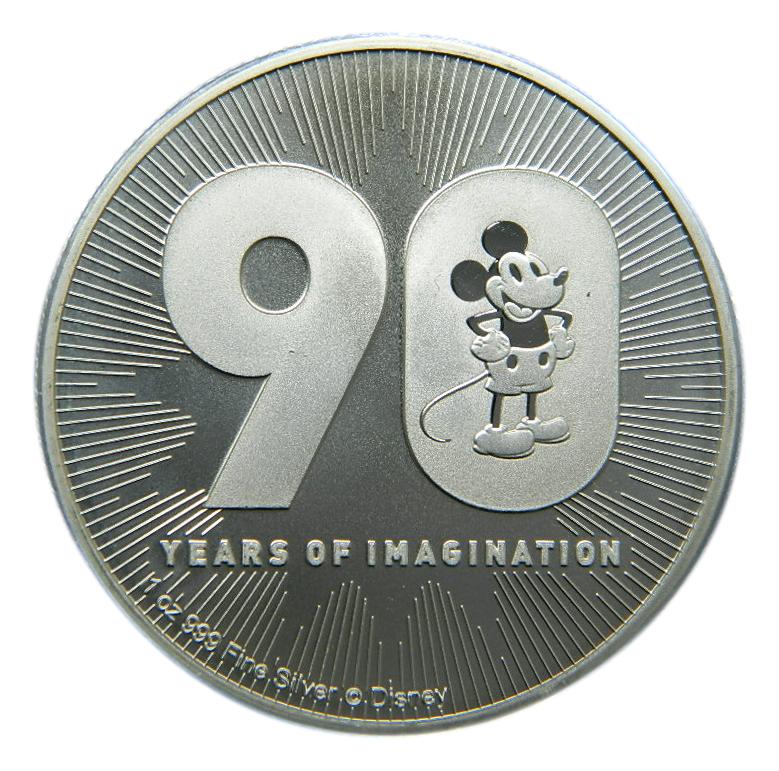 2018 - NIUE - ONZA PLATA - MICKEY MOUSE - 90 YEARS OF IMAGINATION