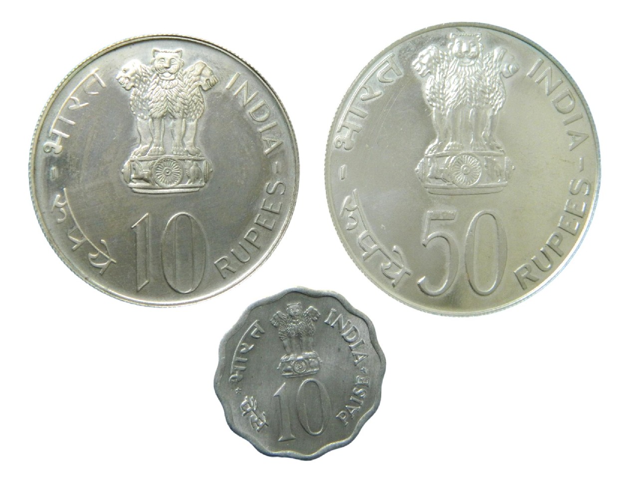 1974 - INDIA - SET 3 MONEDAS - RUPIAS - S6