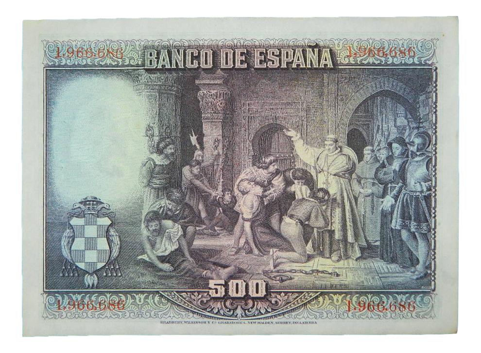 1928 - ESPAÑA - BILLETE - 500 PESETAS - CARDENAL CISNEROS