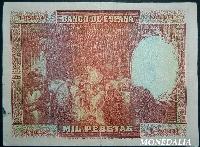 1928 - BILLETE - 1000 PESETAS - SAN FERNANDO