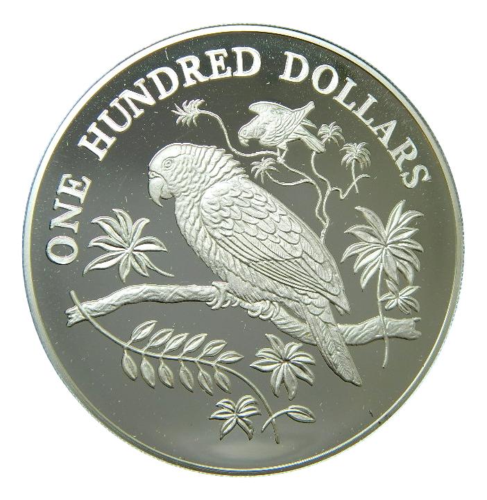 1988 - DOMINICA - 100 DOLLAR - LORO IMPERIAL - PLATA