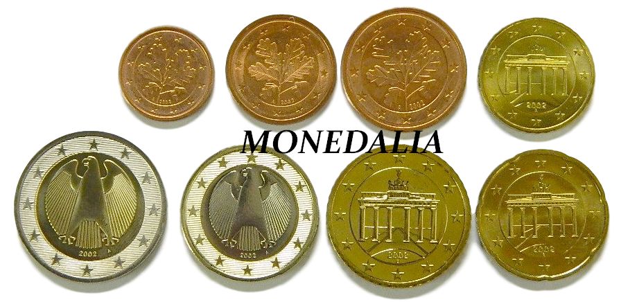 2002 - ALEMANIA - TIRA EUROS - 8 MONEDAS 
